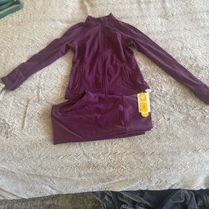 GLOWMODE High-Waist Leggings and Jacket Set Cherry Cola SIZE L